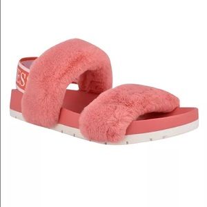 Brand new guess fluffy slippers